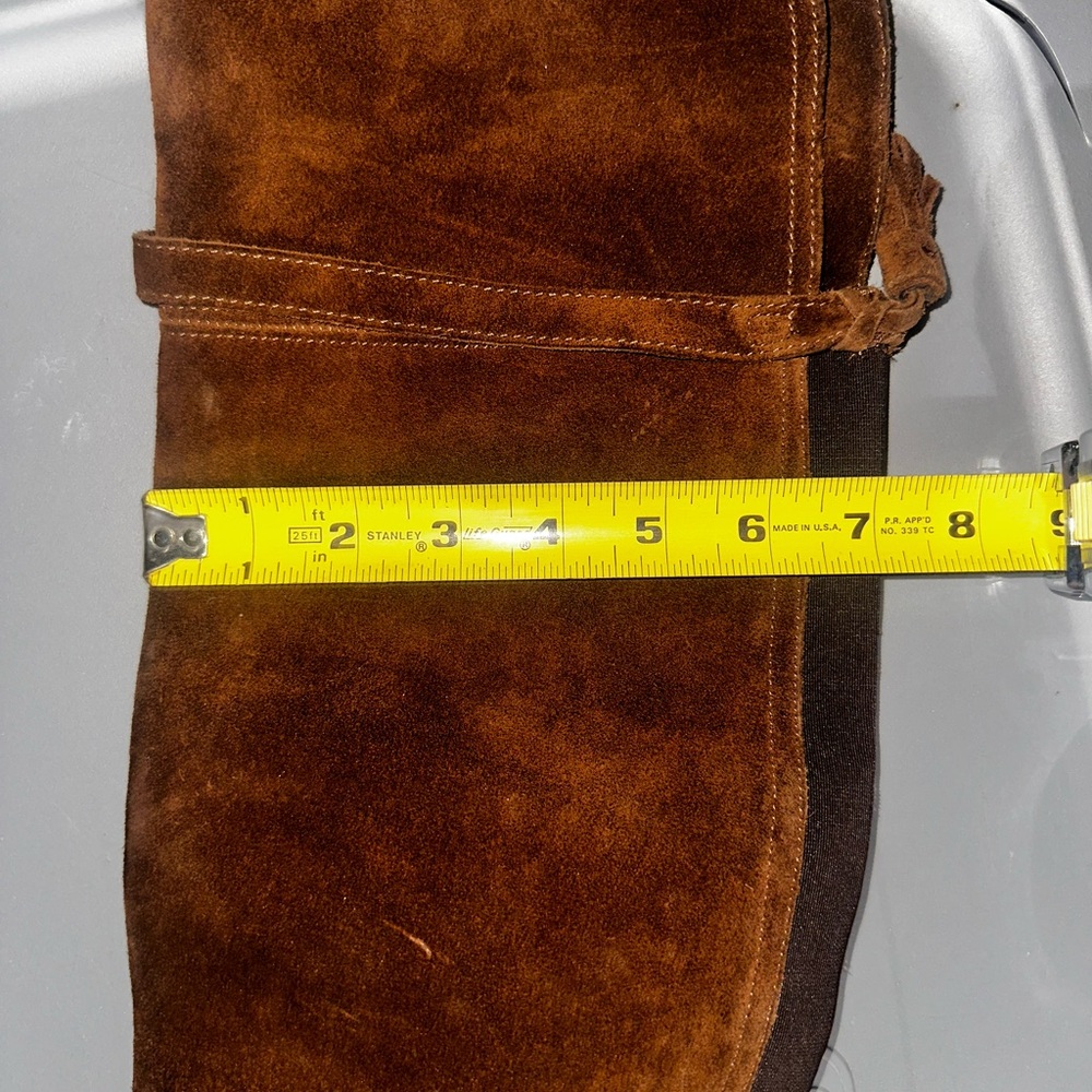 Frye Brown Suede Knee-High Boots With Fringe Details (Size 7.5) - Picture 8 of 9